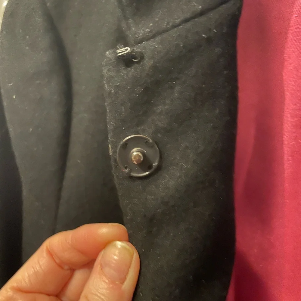 Anthropologie Plenty by Tracy Reese black wool coat with embroidery, sz 10 - Picture 10 of 13